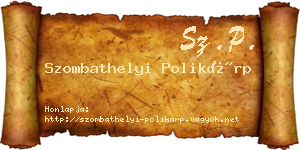 Szombathelyi Polikárp névjegykártya